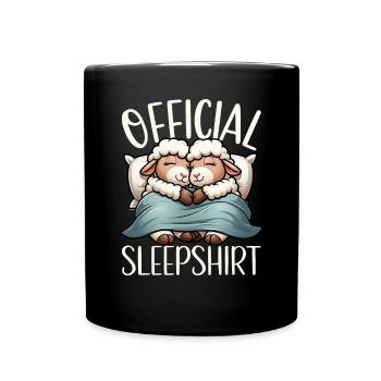 Official Sleep Shirt Funny Sheep Pajamas - Full Colour Mug - black - Front