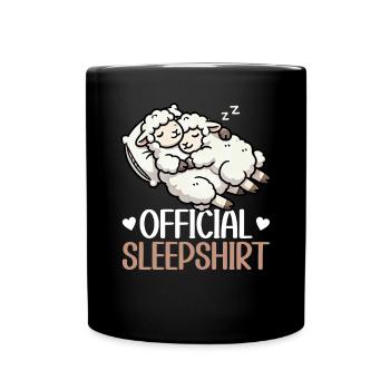 Official Sleep Shirt Funny Sheep Pajamas - Full Colour Mug - black - Front