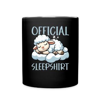 Official Sleep Shirt Funny Sheep Pajamas - Full Colour Mug - black - Front