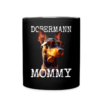 Doberman Maman Maman Mère Fête des Mères Maman Doberman - Mug uni - noir - Devant