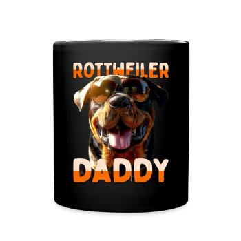 Rottweiler Daddy Papa Vater Vatertag Dad Hunde - Tasse einfarbig - Schwarz - Vorne