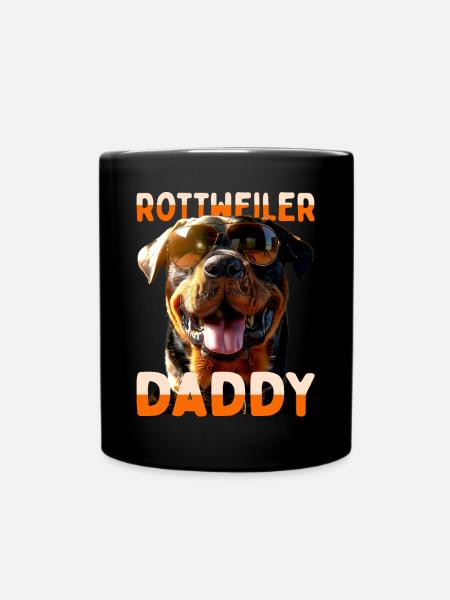 Rottweiler Daddy Papa Vater Vatertag Dad Hunde - Tasse einfarbig - Schwarz