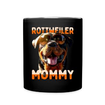 Rottweiler Mommy Mama Mutter Muttertag Mom Hunde - Tasse einfarbig - Schwarz - Vorne