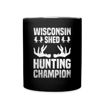 Antler Hunting Antler Hunter Hunting Hunting Trophy - Full Colour Mug - black - Front