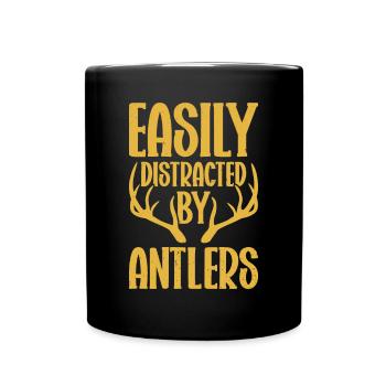 Antler Hunting Antler Hunter Hunting Hunting Trophy - Full Colour Mug - black - Front