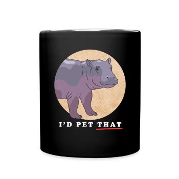 Hippopotame Bébé hippopotame Cadeau Hippopotame - Mug uni - noir - Devant