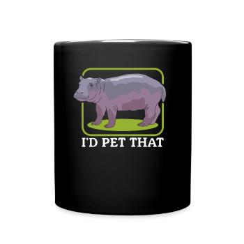 Hippopotame Bébé hippopotame Cadeau Hippopotame - Mug uni - noir - Devant