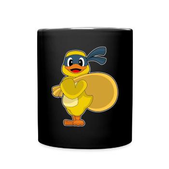 Ente Bandit Geldsack - Tasse einfarbig - Schwarz - Vorne
