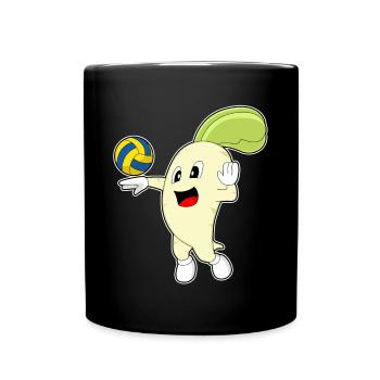 Radieschen Volleyballspieler Volleyball - Tasse einfarbig - Schwarz - Vorne
