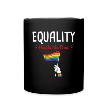 LGBT Equality Hurts No One Rainbow Gay Pride LGBTQ - Full Colour Mug - black - Front
