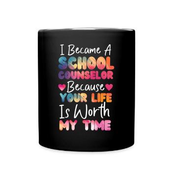 School Counselor Watercolor I - Tasse einfarbig - Schwarz - Vorne