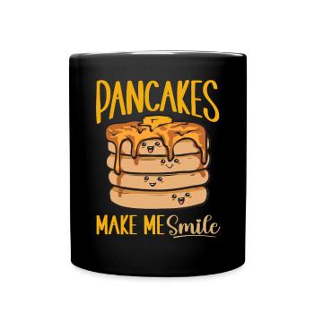Pancake Frühstück Pfannkuchen - Tasse einfarbig - Schwarz - Vorne