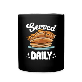 Pancake Frühstück Pfannkuchen - Tasse einfarbig - Schwarz - Vorne