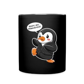 À vos marques, prêts, coup de pied de pingouin ! Pingouin mignon - Mug uni - noir - Devant