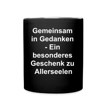 Familienfoto auf Leinwand - Allerseelengeschenk - Tasse einfarbig - Schwarz - Vorne