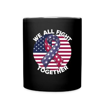 Gegen Krebs Patriotische Amerikanische Flagge - Tasse einfarbig - Schwarz - Vorne
