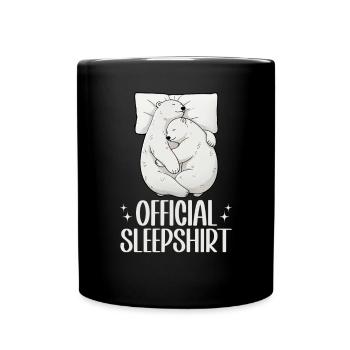 Eisbär Offizielles Schlafshirt Lustiges Eisbär - Tasse einfarbig - Schwarz - Vorne