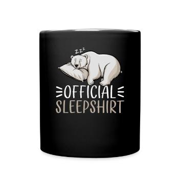 Eisbär Offizielles Schlafshirt Lustiges Eisbär - Tasse einfarbig - Schwarz - Vorne