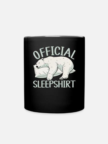 Eisbär Offizielles Schlafshirt Lustiges Eisbär - Tasse einfarbig - Schwarz