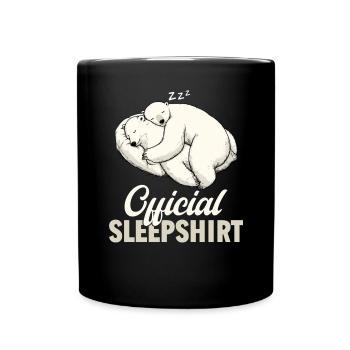 Eisbär Offizielles Schlafshirt Lustiges Eisbär - Tasse einfarbig - Schwarz - Vorne