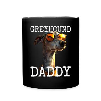 Lévrier Daddy Chiens Papa Fête des Pères Papa Lévrier - Mug uni - noir - Devant