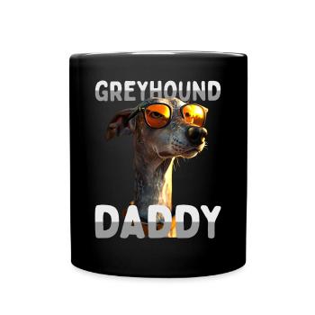Lévrier Daddy Chiens Papa Fête des Pères Papa Lévrier - Mug uni - noir - Devant