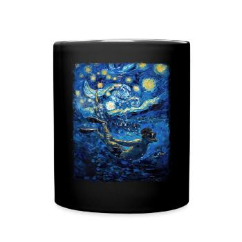 Schnorcheln Schnorchel Schnorchler Sternennacht Ma - Tasse einfarbig - Schwarz - Vorne