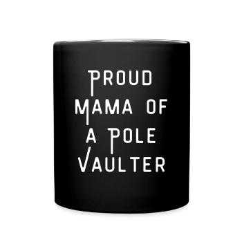 Stolze Mama eines Stabhochspringers - Tasse einfarbig - Schwarz - Vorne