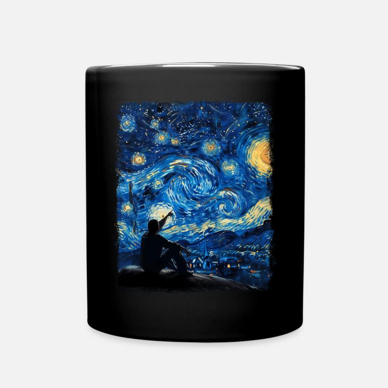 Observation des étoiles Astronome Astronomie Peintre de nuit étoilée - Mug uni - noir
