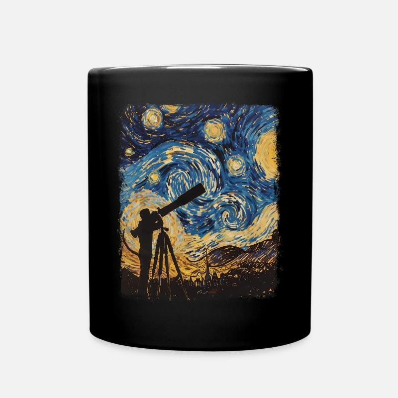 Observation des étoiles Astronome Astronomie Peintre de nuit étoilée - Mug uni - noir