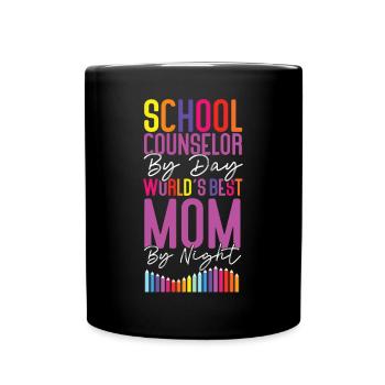 School Counselor Mom School - Full Colour Mug - black - Front