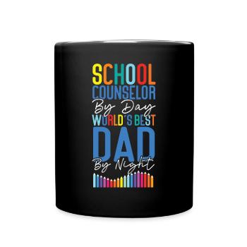 School Counselor Dad School - Full Colour Mug - black - Front