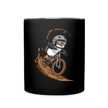 Plaisir du pingouin à vélo - Mug uni - noir - Devant
