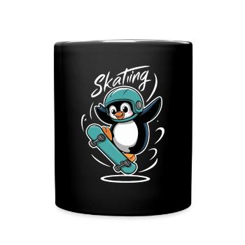 Pingouin Skating Aventurier - Mug uni - noir - Devant