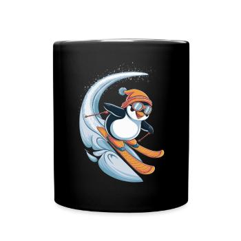 Pingouin Ski Plaisir Hiver - Mug uni - noir - Devant