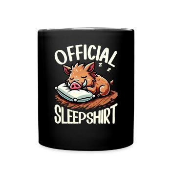 Chemise de nuit officielle Funny Wild Boar - Mug uni - noir - Devant