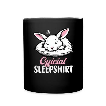 Official Sleeping Shirt Funny Rabbit Rabbit - Full Colour Mug - black - Front
