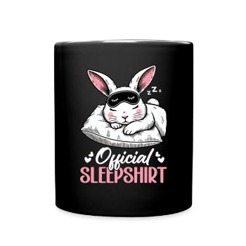 Official Sleeping Shirt Funny Rabbit Rabbit - Full Colour Mug - black - Front