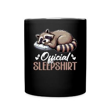 Chemise de nuit officielle Funny Raccoon - Mug uni - noir - Devant