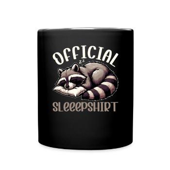 Chemise de nuit officielle Funny Raccoon - Mug uni - noir - Devant