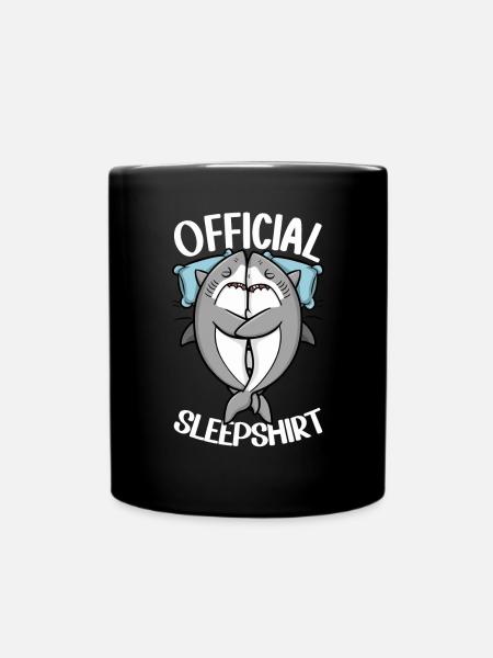 Chemise de nuit officielle Funny Shark Pyjamas - Mug uni - noir