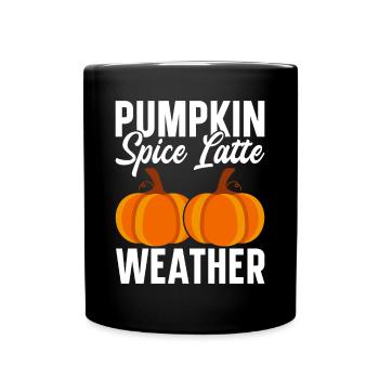Citrouille Épices Latte Automne Halloween Citrouille Épices Épices - Mug uni - noir - Devant