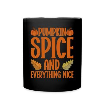 Citrouille Épices Latte Automne Halloween Citrouille Épices Épices - Mug uni - noir - Devant