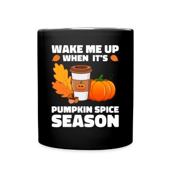 Citrouille Épices Latte Automne Halloween Citrouille Épices Épices - Mug uni - noir - Devant