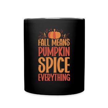 Citrouille Épices Latte Automne Halloween Citrouille Épices Épices - Mug uni - noir - Devant