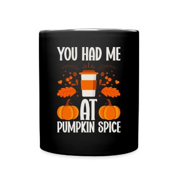 Citrouille Épices Latte Automne Halloween Citrouille Épices Épices - Mug uni - noir - Devant