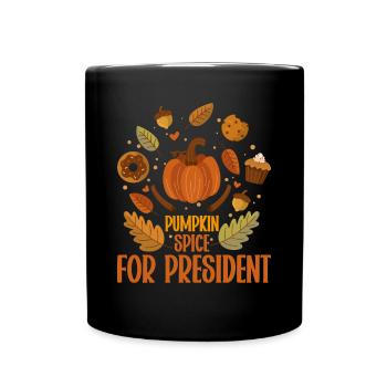 Citrouille Épices Latte Automne Halloween Citrouille Épices Épices - Mug uni - noir - Devant