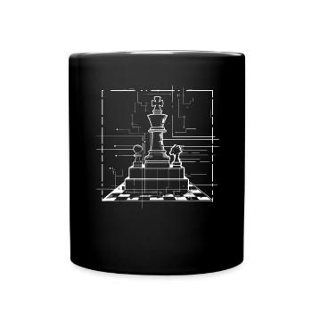 Chess Pieces Drawing - Full Colour Mug - black - Front