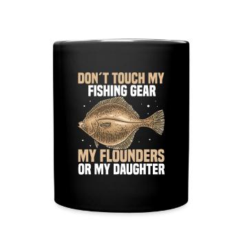 Plie de pêche ou de pêche à la ligne - Mug uni - noir - Devant