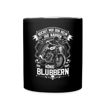 Reichet Mir Den Helm Biker Motorradfahrer - Tasse einfarbig - Schwarz - Vorne